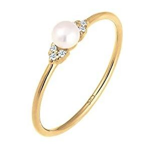 Elli DIAMONDS Ring Dames Verlovingsparel met Diamant (0.03 ct.) in 585 Geel Goud