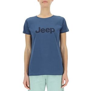 Jeep O102757-Q032 J T-shirt grote print J23S dames canvas blauw/diep blauw XL, Canvas Blue/Deep Blauw, XL