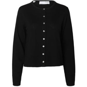 Selected - Thea Cardigan - Vest - Ronde Hals - Lange Mouwen - Knoopsluiting - 100% Merinowol