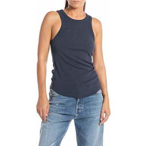 Replay Rib Tanktop voor dames, 277 Blue Denim, XL