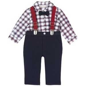 Chicco - Set - Navy - Donkerrood - Wit - 2-delig - Hemd en Broek