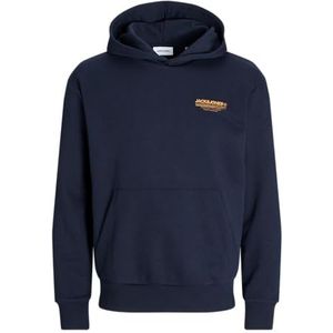 JACK & JONES Heren Jjolive Sweat Hood Hoodie, Navy Blazer/Print: Jack & Jones, XS