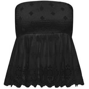 Onllou Life Emb Bandeau Top WVN, zwart, S
