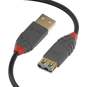 LINDY 36760 0, 5m USB 3.0 type A verlengkabel, anthra Line antraciet, 0,5 m