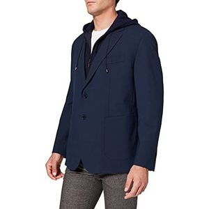 HACKETT LONDON Heren STRCH TXTURE W/HOOD Jacket, 595NAVY, 34