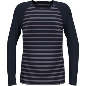 Odlo Actief Warm Stripes Thermisch Ondergoed voor kinderen, sportondergoed voor meisjes en jongens, lange mouwen, thermoshirt