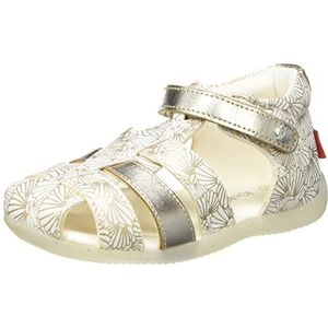 Kickers Bigflo-2, Enkelband Uniseks-kind Sandal, Wit, Zilver, Schelp, 19 EU