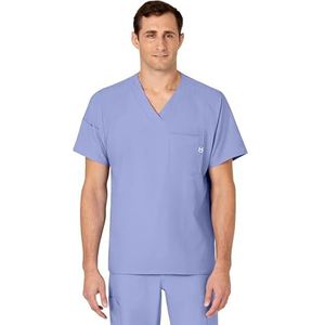 WonderWink Heren Heren V-hals Top ziekenhuiskleding, bovenstuk, Ceil Blue, XS