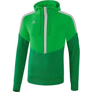 Erima uniseks-kind Squad sweatshirt met capuchon (1072008), fern green/smaragd/silver grey, 152