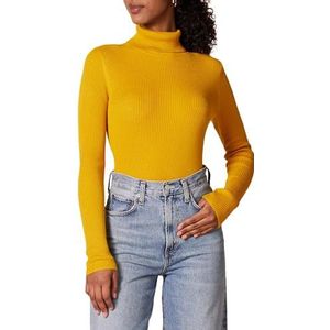 Amazon Essentials Dames slim fit lichte coltrui met lange mouwen, goud, XS