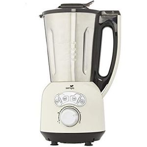 Senya Cook & Ice V3 roestvrijstalen crèmeverwarmde blender, fluwelig/moulee-soepblender, stoomkoken, geschoren ijssmoothies, 1, 5 l, 1400 W, 1400 W, SYCP-HB008C