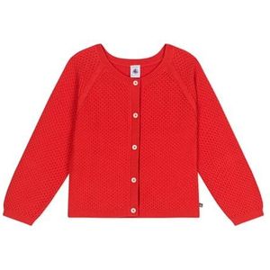 Petit Bateau Cardigan voor meisjes, Rood, 3 Jaren