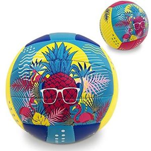 Mondo Toys Volleybal Beach Volleybal ANANAS - maat 5 indoor outdoor strand PVC Sponge Soft Touch 2 kleuren roze/blauw - 23031