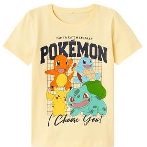 NAME IT Nkmadan Pokemon Ss Top Sky T-shirt voor jongens, crèmetinten, 134/140 cm
