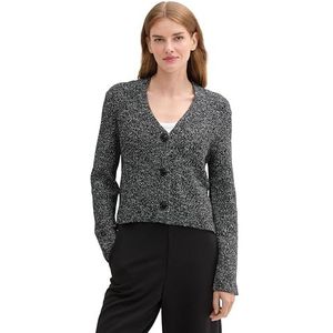 TOM TAILOR Cardigan gebreide jas voor dames, 37075 - zout en pepper, XXL