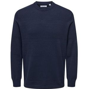 ONLY & SONS Onsmalik Reg 12 Pinaple Crew Knit Noos, navy blazer, 3XL