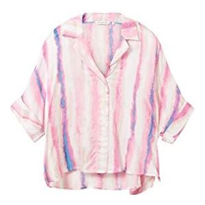 TOM TAILOR Oversized damesblouse met batikpatroon., 31722 - Pink Tie Dye Stripe, 32