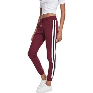 Urban Classic Dames Ladies College Contrast Sweatpants broek,Mehrfarbig (Port/White/Black 01554),28W