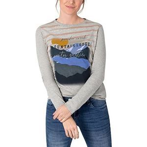 Timezone T-shirt met lange mouwen voor dames, paloma grijs melange, maat S