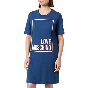 Love Moschino Vrouwen Short-Sleeved ape Regular fit dres Dress, Blue, 44, blauw, 44