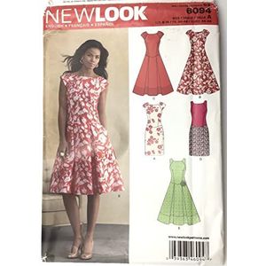 New look naaien patroon 6094: Misses' jurken, maat A(8-10-12-14-16-18)