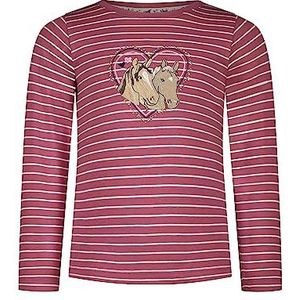 SALT AND PEPPER Meisjes L/S Yd Stripes Horsesemb T-shirt, mauve, 116/122 cm