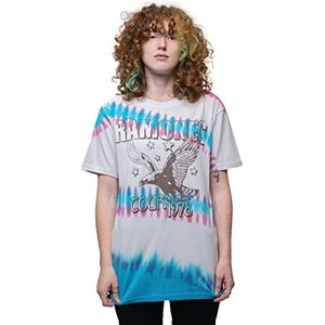 Ramones T-shirt met Eagle Band logo, officieel, uniseks, Dip Dye Natural, Beige, XXL