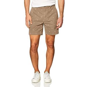 Amazon Essentials Heren Classic-Fit 17,8 cm kort, kaki bruin anker, 34