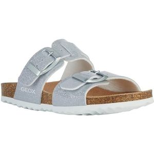 Geox J Adriel Girl E Sandalen voor meisjes, zilver, 25 EU