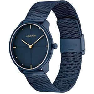 Calvin Klein Analoge quartz horloge voor dames met blauwe roestvrijstalen mesh armband - 25200160, Blauw, armband