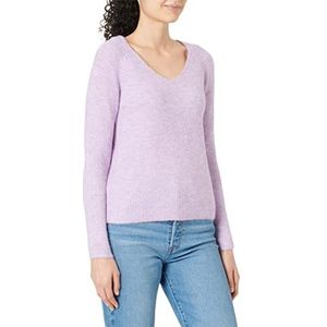 PIECES Gebreide trui voor dames, V-hals, Purple Rose, XL