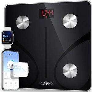 RENPHO Bluetooth Lichaamsvetweegschaal, Digitale Lichaamsgewicht Weegschaal Weegschaal met Slimme BMI-Schaal, Lichaamssamenstelling Monitoren met Smartphone-App