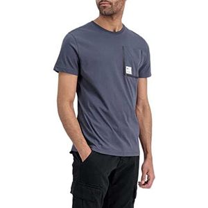 Alpha Industries Label Pocket T Shirt voor Mannen Greyblack