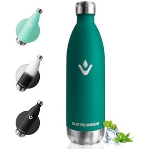 1 liter thermosfles, roestvrij staal, BPA-vrij, lekvrij, gemakkelijk te reinigen, herbruikbaar, drinkfles voor school, volwassenen, kinderen, reizen en kantoor