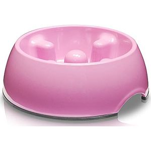 Dogit Go-Slow Anti-Gulp Hondenbak, klein, 300 ml, roze