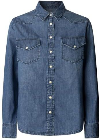 Pepe Jeans - PL3051234A5 - Overhemd - Blauw - Normale Pasvorm - Lange Mouwen