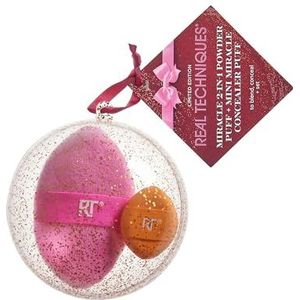 Real Techniques - Miracle 2-in-1 Powder Puff & Mini Miracle Concealer Puff Set - Makeup Tools - Dual-Sided