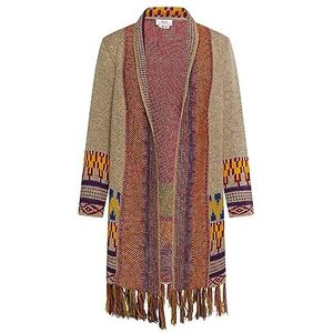 isha Gebreide cardigan voor dames, lichtbeige, meerkleurig, XS/S