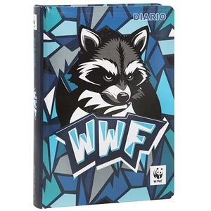 WWF Schoolagenda 2024-2025, officieel WWF, geïllustreerd, dagboek 12 maanden, ideaal voor basis- of middelbare school, hardcover met wasbeerillustratie en 352 gekleurde pagina's, 13 x 17,8 cm