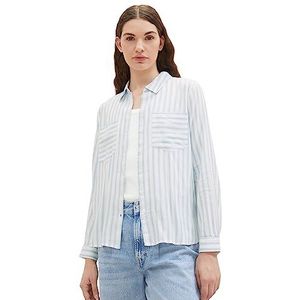 TOM TAILOR Denim Damesblouse, 33809 - Lichtblauwe witte streep, S