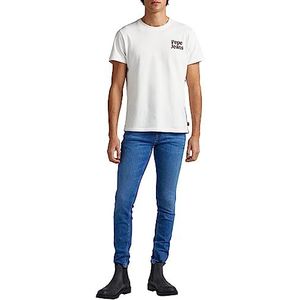 Pepe Jeans Finsbury T-shirt voor heren, Blauw (Denim-wn7), 34W / 32L