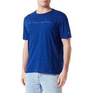 Champion Legacy Icons Tonal Logo - S/S Crewneck T-shirt, nachtblauw, S heren SS24, NACHT BLAUW, S