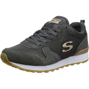 Skechers g 85 gold'n gurl Sneaker dames, Charcoal Suede/ Nylon/ Mesh/ Rose Gold Trim, 37.5 EU