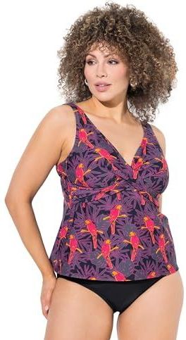 Ulla Popken - Tankini - Lila - Oranje - Knalrood - Zwart