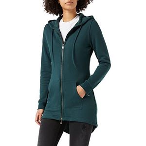 Urban Classics Sweatshirt voor dames, sweatparka met capuchon en ritssluiting, verkrijgbaar in meer dan 10 kleuren, maat XS tot 5XL, Groen (Fles Groen 02245), L