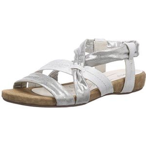 Jana 28106 dames open sandalen met sleehak, zilver zilver, 42 EU Breed