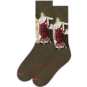 MuseARTa Sokken van katoen met het schilderij Napoleon I in Coronation Robes de kunstenaar Anne-Louis Girodet de Roucy-Trioson in maat 36-40, AG-NA-06-36-40, groen, 36-40