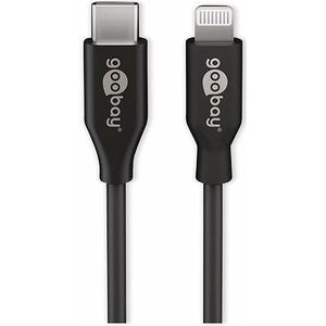goobay Lightning, 39447, USB-C™ laad- en synchronisatiekabel, 2 m, zwart, MFi-kabel voor Apple iPhone/iPad, zwart