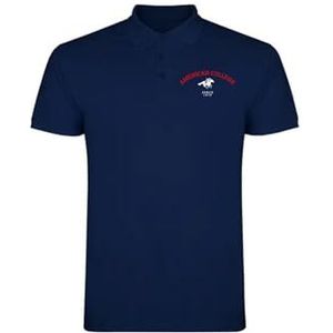 AMERICAN COLLEGE USA Poloshirts Sport Ademend Gedrukt Kleding Unisex Mannen en Vrouwen Casual Model ACPLW3 Navy XL, Blauw, XL