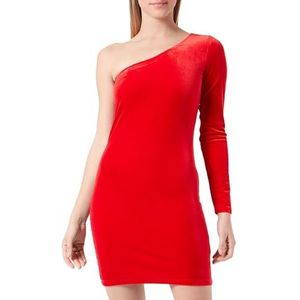 NAEMI Dames One Shoulder mini-jurk 19229179-NA01, rood, L, rood, L